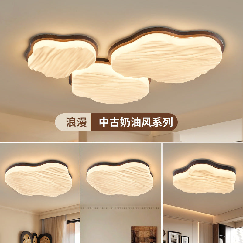 Living room ceiling light 2025 new wabi sand wind cloud eye protection hall main light warm bedroom whole house lighting E