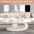 Oval coffee table, sintered stone coffee table, popular minimalist table for home living room, trendy nordic style coffee table, small apartment friendly