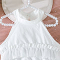 new girls' halter neck off-shoulder tiered skirt pants sweet princess set