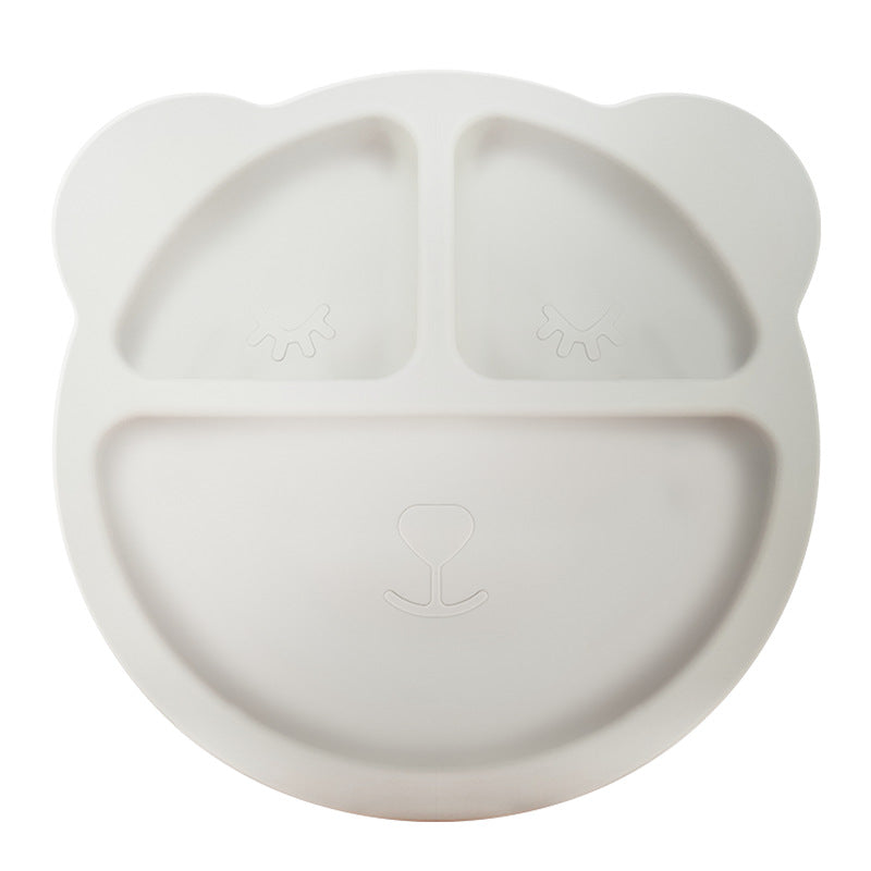 Children's silicone plate, food grade silicone baby grid plate, baby complementary food bowl set, tableware wholesale