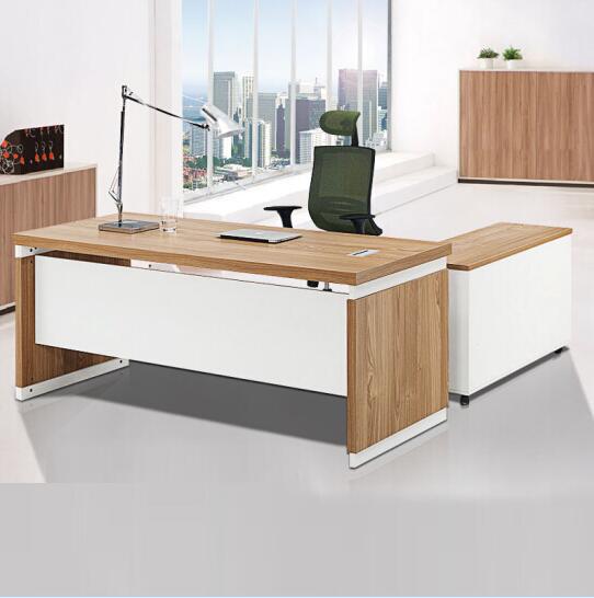 Modern minimalist office desk and chair set - executive office furniture for managers, presidents, and business owners - single desk, executive desk