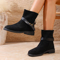 plus sizefall and winternew arrival round toe thick heel slimming look british style women's easiest for match soft bottom buckle casualboots