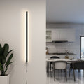 Minimalist light luxury bedroom bedside wall lamp - no wiring required, led nordic style stairway aisle switch plug long strip wall light