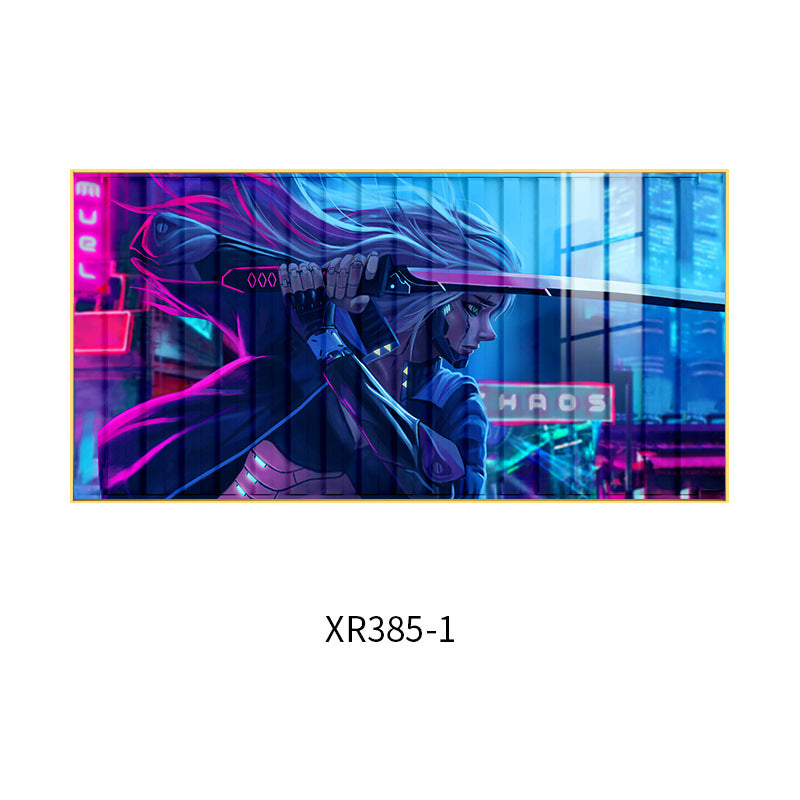 LED lighting luminous lighting painting cyberpunk Internet cafe hanging painting e-sports hotel room decoration background wall mural