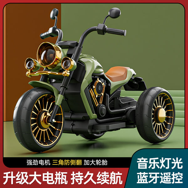 New children's electric motorcycle boys and girls baby battery car tricycle can sit charging remote control toy car