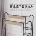 Clothes drying rack floor-standing for home bedroom hanging clothes foldable simple indoor dormitory movable storage rack for drying clothes and hats
