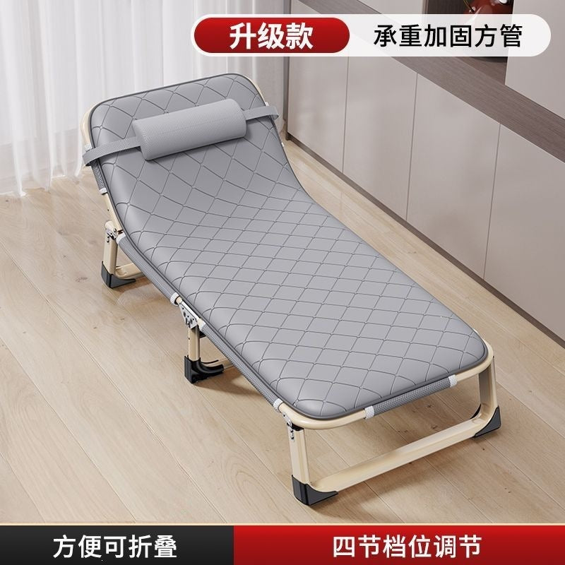 Foldable single bed sheet nap bed household simple lunch break accompanying bed portable adult camping bed office recliner