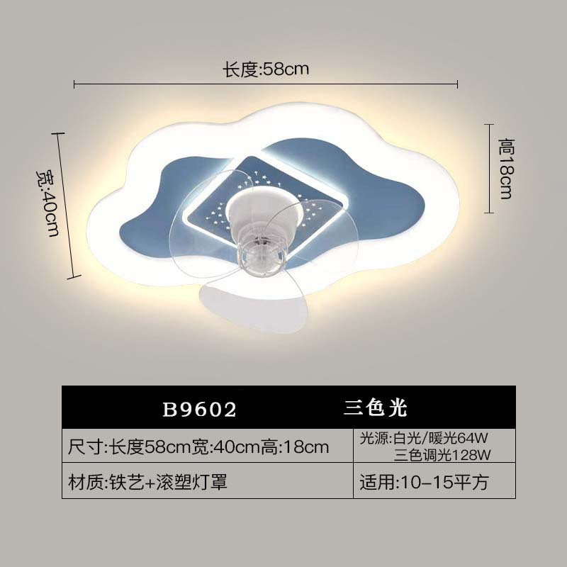 Zhongshan simple ceiling light bedroom fan light 2024 new integrated silent 360 shaking head led restaurant ceiling fan light