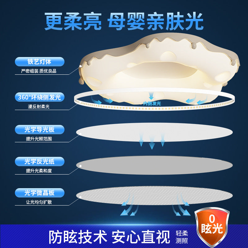 Cream Wind Creative Cloud Bedroom Ceiling Light Simple Modern Full Spectrum Eye Protection Room Lighting 2025 New
