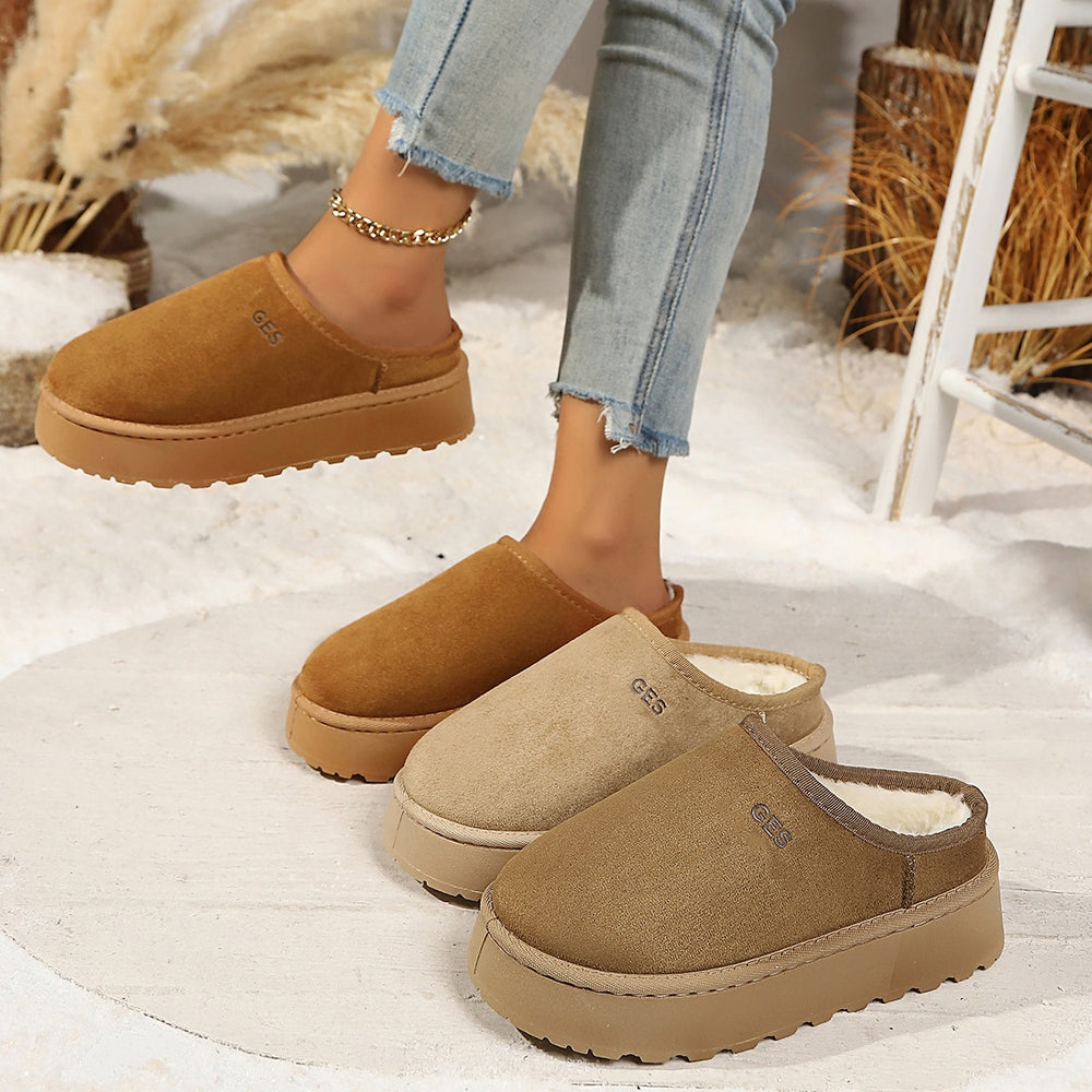 Exportplus size half slippers women's winter cotton shoes winternew arrivaloutwearheattech one-leg thick sole snow boots