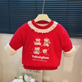 New year's autumn/winter girls' three-layer quilted padded sweatshirt cotton jacket, trendy tops for baby girls, children's clothing, kids' apparel