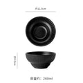 Personalized creative ceramic bowl for home rice bowl ceramic black and white dessert bowl one-person soup bowl noodle bowl