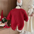 Chinese style fleece-lined romper for baby boys and girls - winter new year outfit, crawling suit, and festive new year's wear for kids