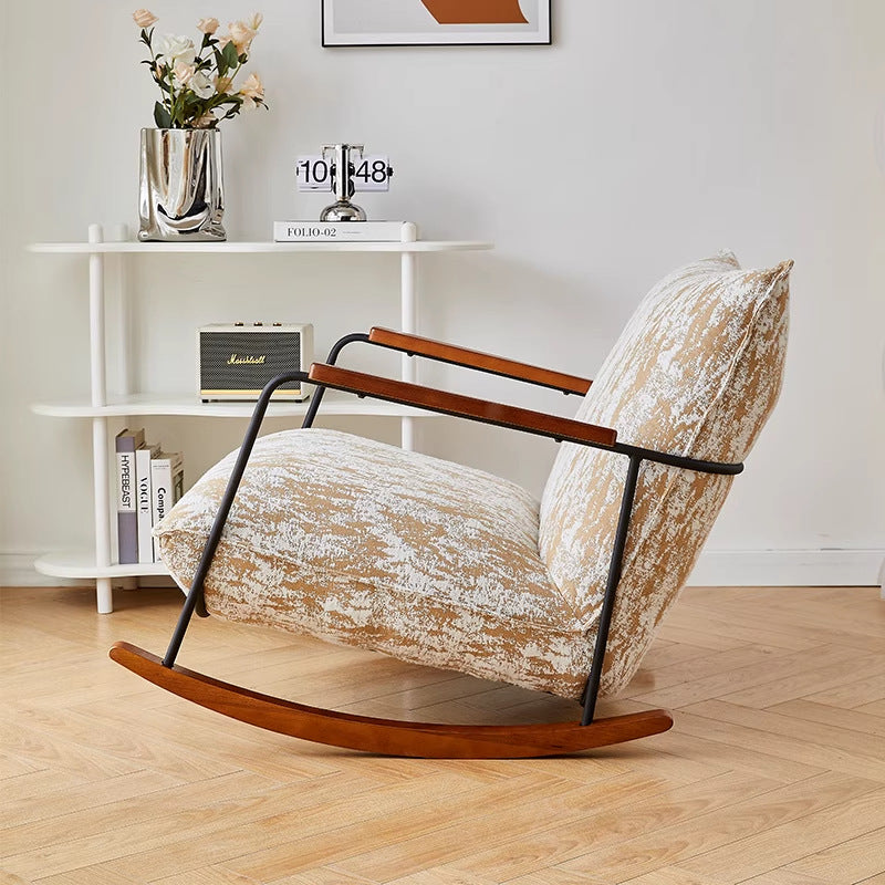 Ink painting retro rocking chair for home single bedroom living room balcony lazy sofa casual lounge chair casualaccessible luxury style