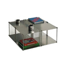 Bauhaus minimalist stainless steel side table coffee table floor-standing multi-tier storage rack metal style display shelf organizer