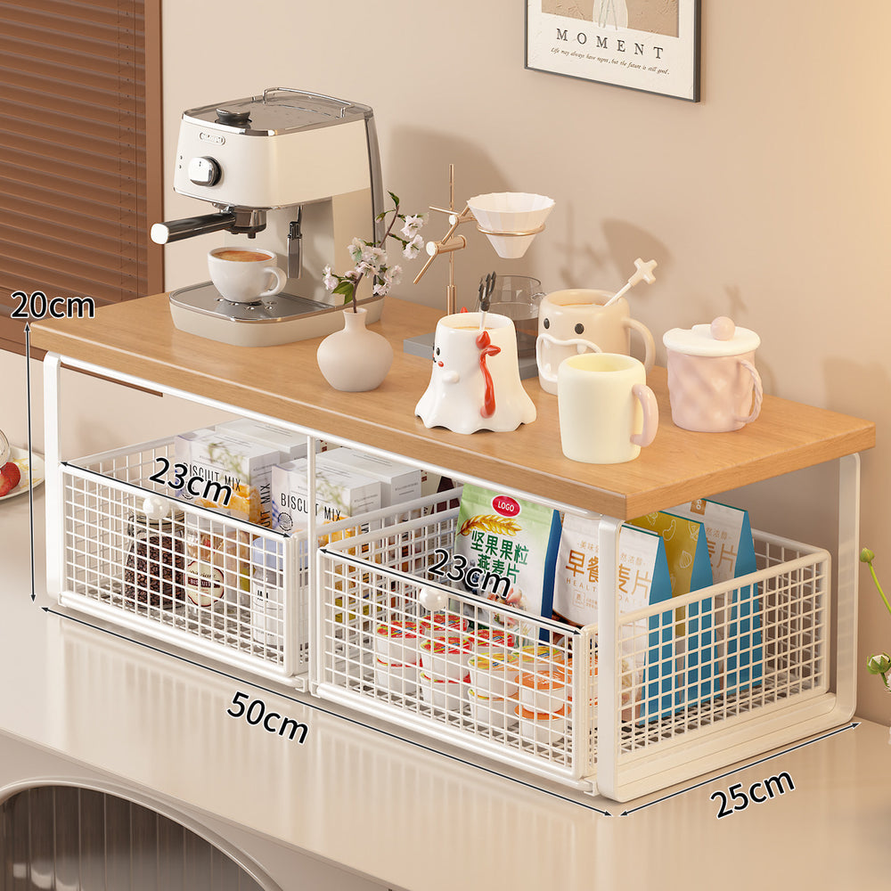 Desktop storage rack cup holder cup storage handy gadget drawer dining table side counter snack multi-layer tea bag tea cup