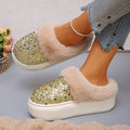 Exportplus sizewomen's thick sole cotton shoes fleece-linedthickenedfall and winternew arrival snow boots sequinfashion cross-border snow boots