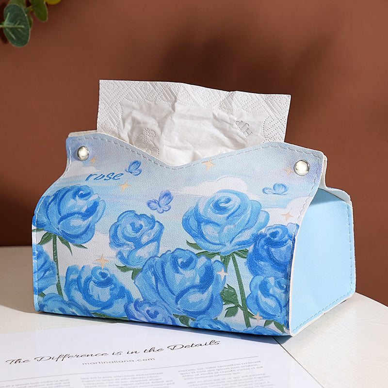 ins high-value tissue box, living room paper box, home creative dining table paper box, leather napkin paper box, car