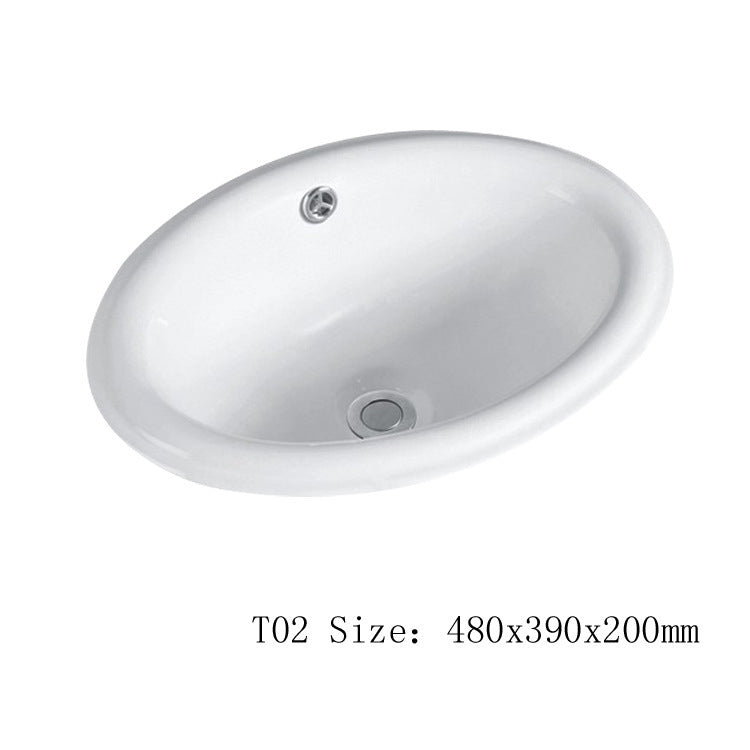 陶瓷台下盆嵌入式洗漱盆酒店民宿陶瓷洗一体盆家用洗手盆小户单盆