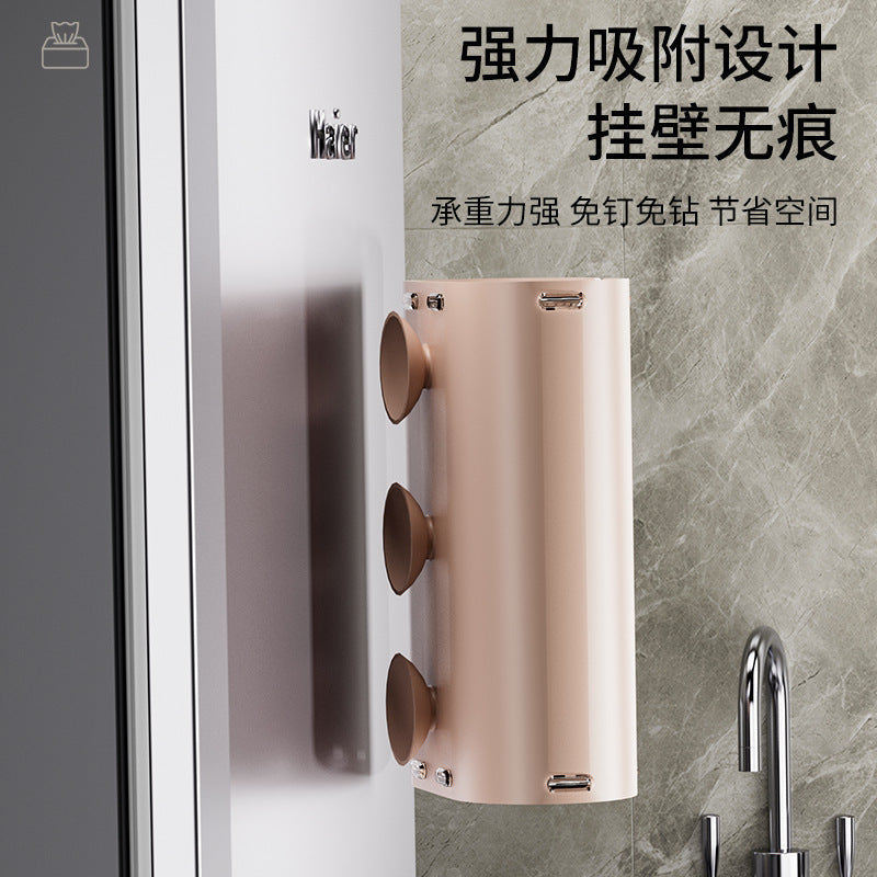 Creative suction cup tissue box, soft rubber tissue storage box, kitchen, refrigerator, bathroom, car non-marking hanging paper box