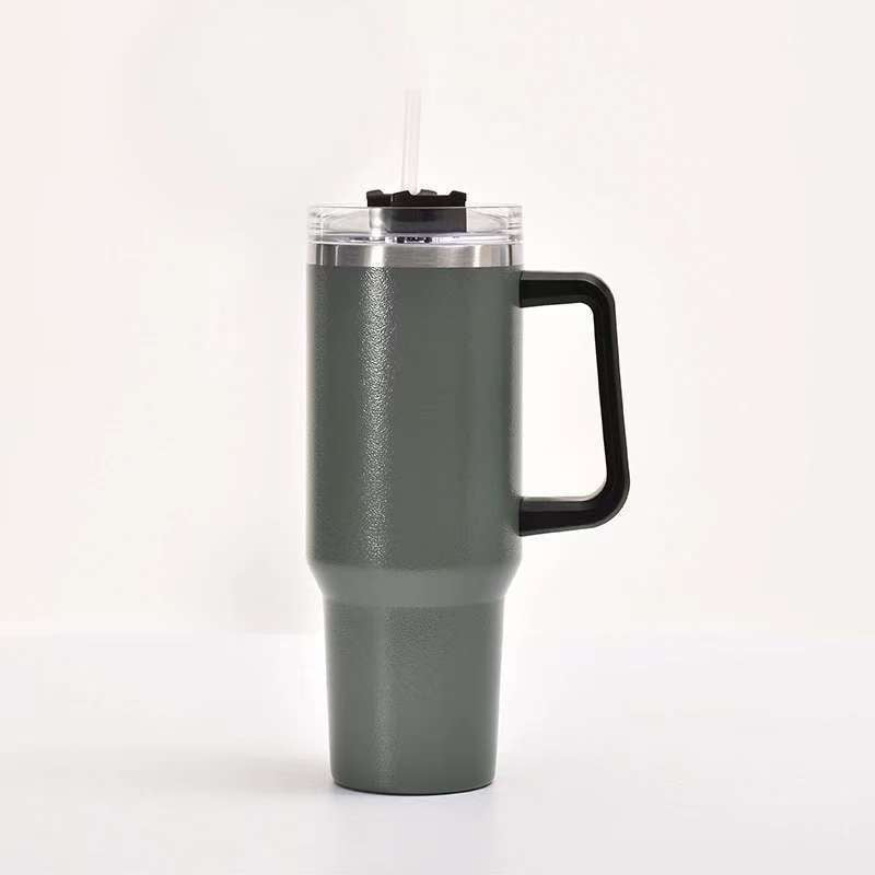 304 stainless steel thermos cup 40oz first generation car cup straw ice cup car large capacity handle cup