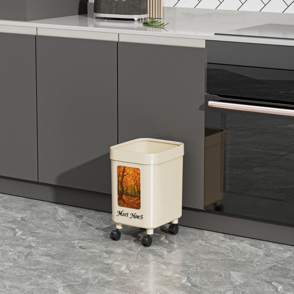 No-bending, high-style new tall kitchen trash can, household large-capacity wheeled and movable sanitary bin