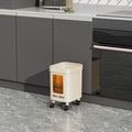 No-bending, high-style new tall kitchen trash can, household large-capacity wheeled and movable sanitary bin