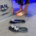 Women's flip-flops: new summer collection - butterfly crystal clear flip-flops, outdoor wear, non-slip, durable, thong sandals