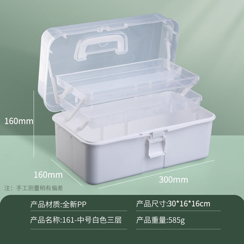 Baolian Art Student Toolbox Household Painting Brush Calligraphy Storage Box Transparent Painting Box Multifunctional Storage Box