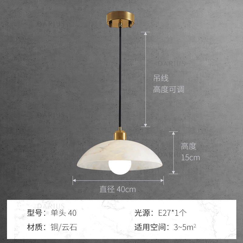 Marble all-copper chandelier modern simple light luxury restaurant chandelier bar light designer creative aisle entry lighting