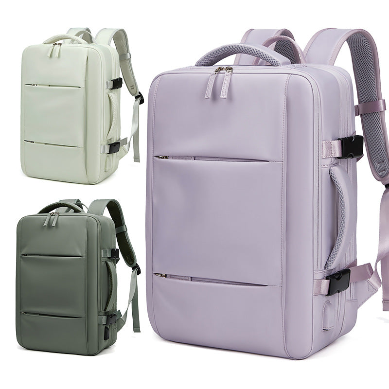 Casual Backpack Women's Large Capacity Outdoor Sports Travel Backpack Expansion Dry and Wet Separation Luggage Bag Computer Bag