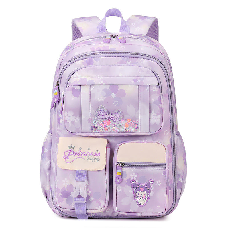 New elementary school backpack for grades 3-6 girls, ultra-lightweight, load-reducing, spine-protecting kids' backpack, middle school student backpack
