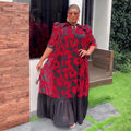 African plus size women's dress -  cross-border e-commerce,  chiffon printed dress