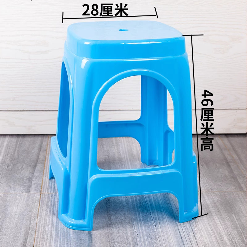Extra thick matte plastic stool for home use, adult thickened dining table stool, large seat, bbq stall high stool for commercial use