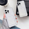 Card slot transparent case for apple 15 pro full coverage phone case iphone 11/12 minimalist anti-drop protective cover