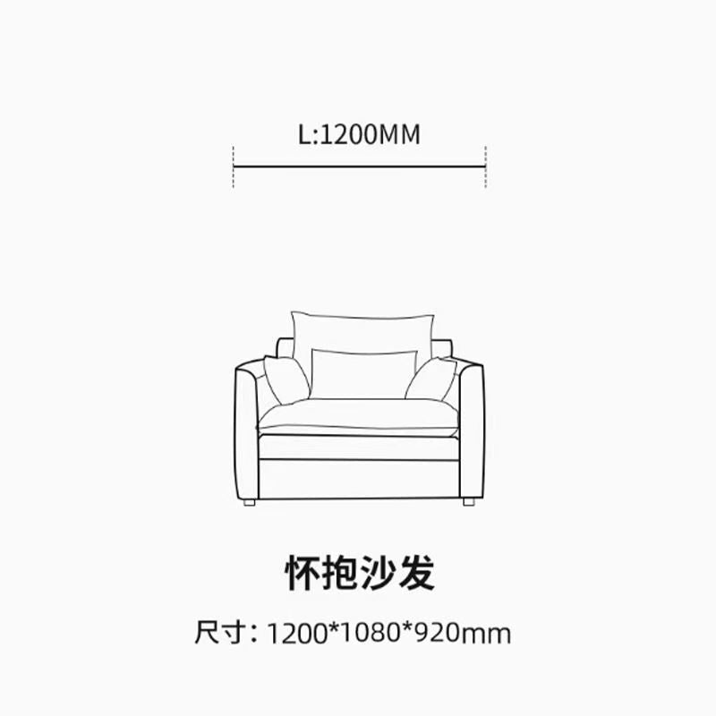 Casual cotton and linen sofa small apartment wabi-sabi style living room fully removable and washable linen cream style three-seater sofa