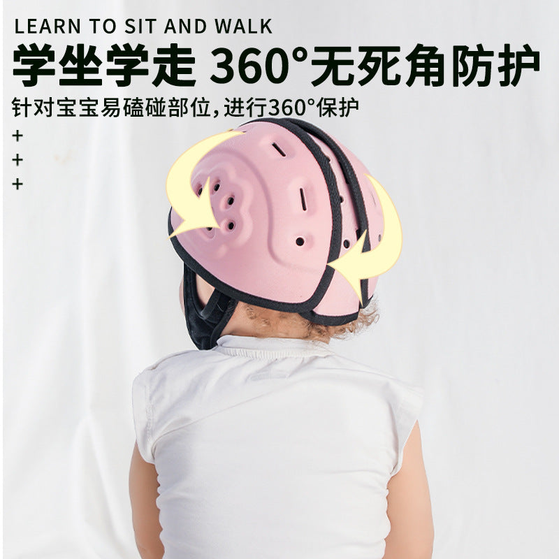 Baby head protection anti-fall hat, infant walking assistant, head protection anti-collision helmet, breathable anti-bump safety hat, cute