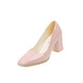 Plus size chunky heel pumps for women - spring/summer 2024 new collection - patent leather bright heels