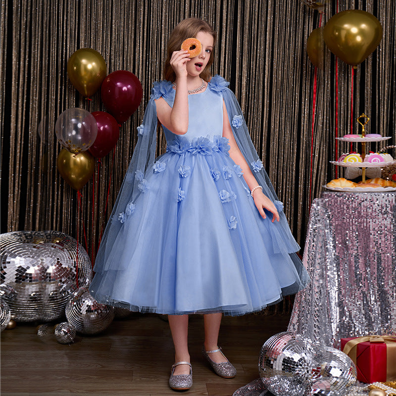european and american custom-made children's dresses: new high-end floral dresses for little girls, perfect for flower girls, weddings, piano performances, and european & american styles