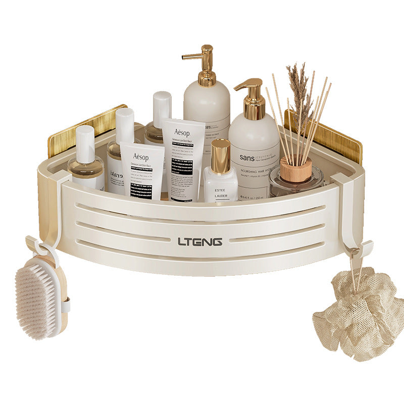 Milk white corner rack bathroom non-punching toilet tripod space aluminum storage bathroom table corner rack