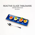 Creative kiln-turned retro ceramic tableware japanese style high-looking sushi plate long plate sashimi dish dessert plate