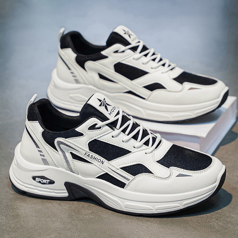 Men's athletic shoes - 2026 new summer collection - breathable mesh sneakers for men - thick-soled running shoes - dad shoes for students