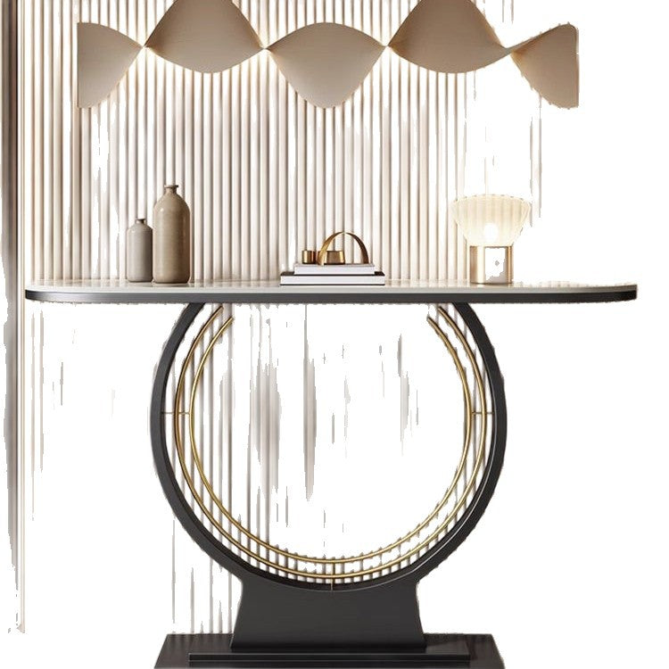 Accessible luxury bench narrow table slate console table entrance cabinet new chinoiserie bench entrance console table table against the wall semicircle