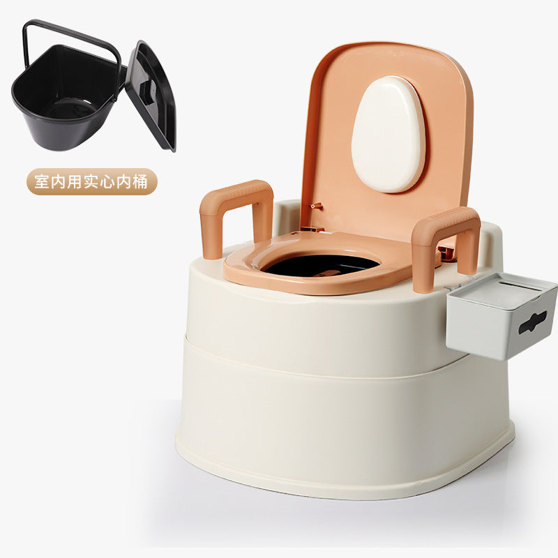 Household adult portable toilet for seniors, pregnant women, and the disabled - indoor commode chair/toilet stool