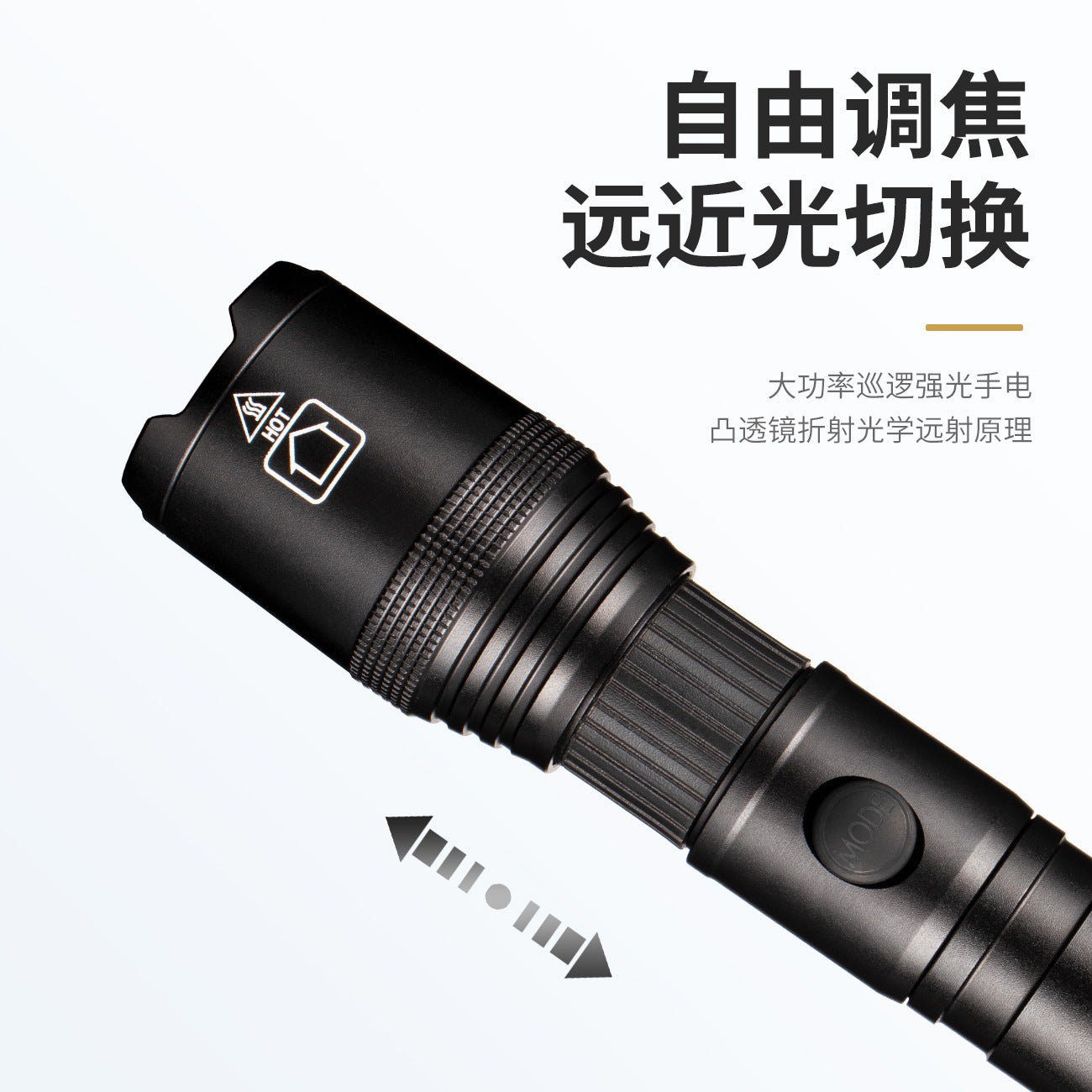 Cross-border new P50 strong light flashlight Type-C charging belt output multi-function zoom remote LED flashlight