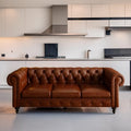 American genuine leather sofa living room first layer cowhide single double three-person retro buckle oil wax leather cafe combination sofa