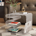 Same-day delivery of wrought iron line small coffee table, creative newspaper and magazine rack, storage bookshelf, bedside table, living room sofa side table