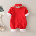 Newborn infant spring autumn stylish first birthday lightweight cotton long-sleeve romper jumpsuit for baby boys and girls, perfect for outdoor wear and full month celebration