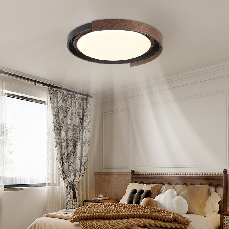 Walnut pattern bladeless fan light Minimalist bedroom ceiling light Modern simple invisible master bedroom study ceiling fan light
