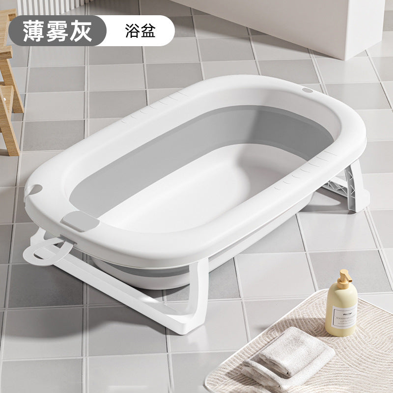 Baby bathtub, infant bathtub, toddler sit-up & recline foldable bath tub, portable home storage for newborn and children's supplies